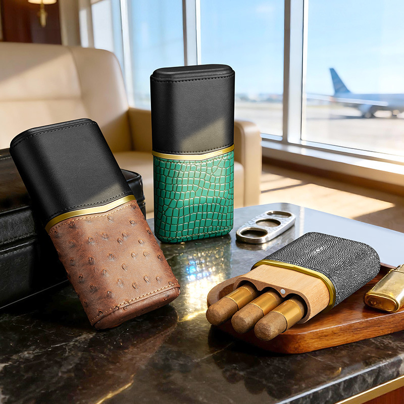 Leather Cigar Case﻿ Cedar Wood - Packaging 评论和价格