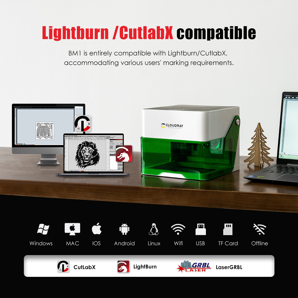 Cloudray 5000mw CNC Mini Laser - Fiber Laser Marking Machine 30W 评论和价格