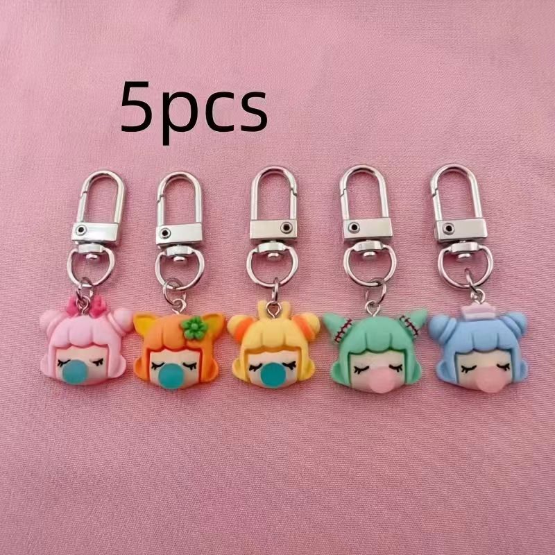 5pcs resin girl keychain, suit - Packaging 评论和价格