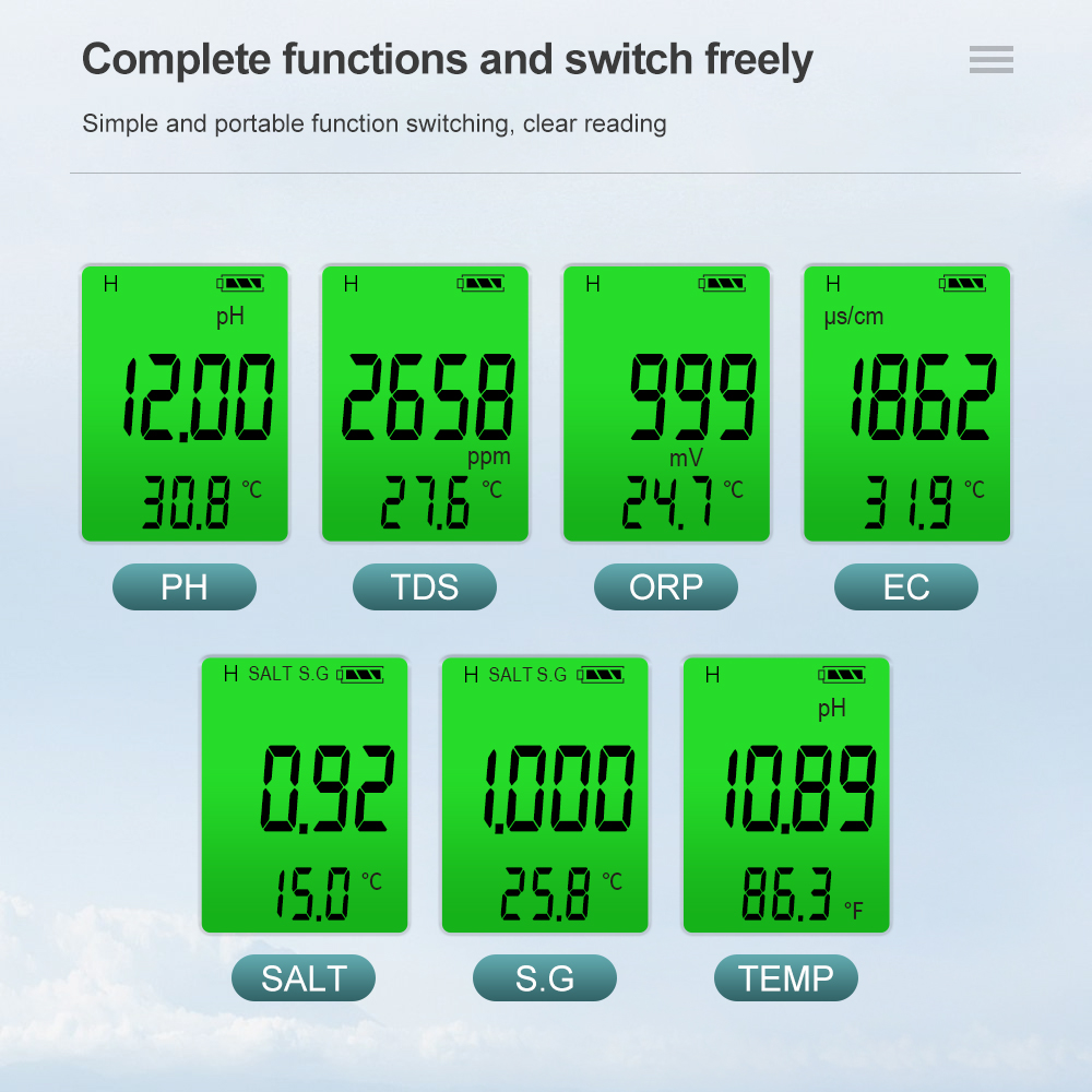 7 In 1 Digital Water Quality T - Ph Meter Digital Water Tester 评论和价格