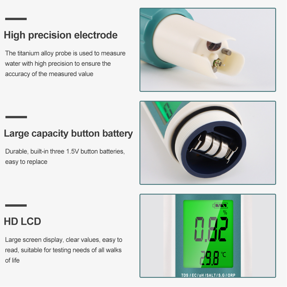 7 In 1 Digital Water Quality T - Ph Meter Digital Water Tester 评论和价格